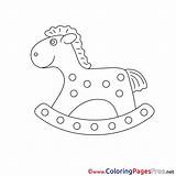 Rocking Horse Colouring Coloring Pages Sheet Title sketch template