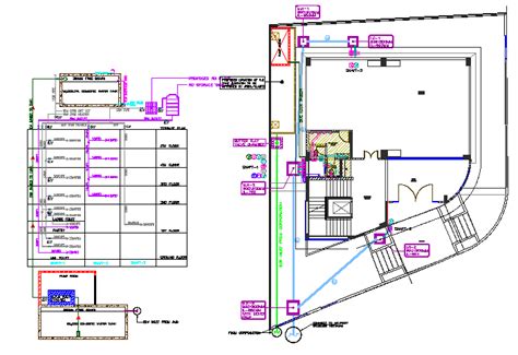 schematic water supply diagram  house dwg file cadbull