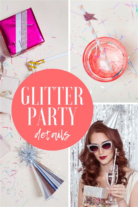 glitter party decoration details  subtle revelry glitter party