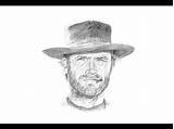 Clint Eastwood Drawing Portrait sketch template