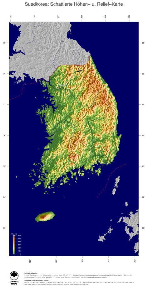 landkarte korea republik südkorea ginkgomaps landkarten sammlung kontinent asien region