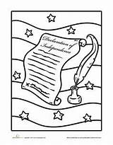 Declaration Independence Coloring Getdrawings sketch template