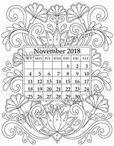 November Coloring Calendario Doodle Seleccionar Tablero Para sketch template