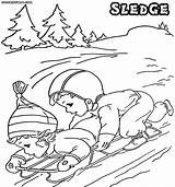 Sled Coloring Pages Colouring sketch template