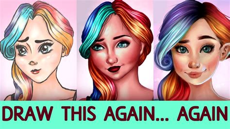 Draw This Again Again 1 Girl With Rainbow Hair