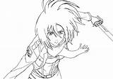 Titan Colorear Mikasa Ataque Attack Aniyuki sketch template