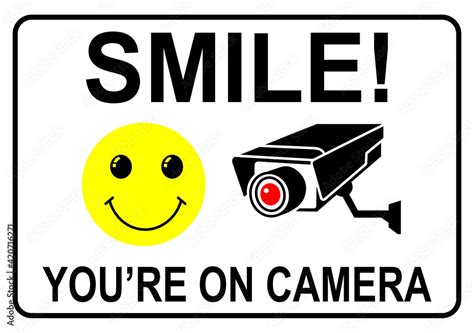 smile youre  camera white sign stock vector adobe stock