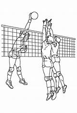 Volleyball Drawing Player Outline Getdrawings Coloring sketch template
