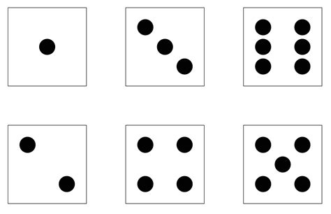 images  printable dice template  dots printable number