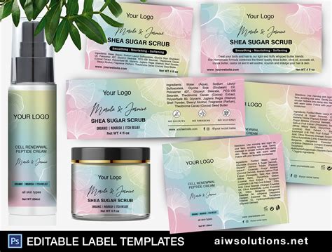 cosmetic label template