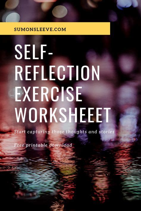 reflection exercise worksheet reflection   improvement