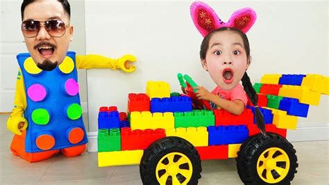 Mina Play Toy Blocks With Dad Mina Toysreview Youtube