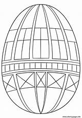 Easter Egg Coloring Geometric Pages Printable Eggs Crafts Color Categories sketch template