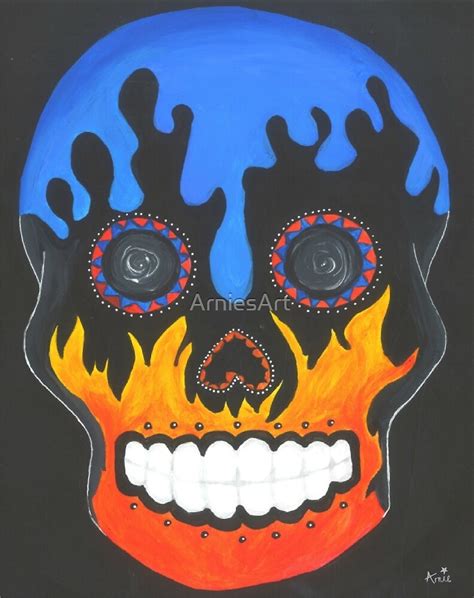 sugar skull elements fire and water by arniesart
