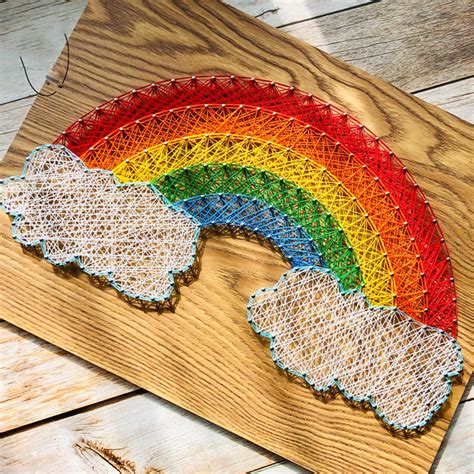 diy rainbow string art kit    diy craft kit etsy