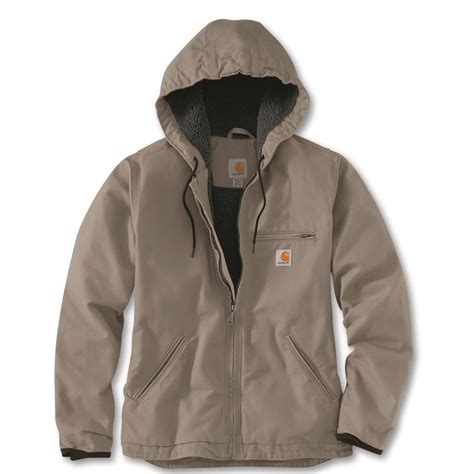 carhartt womens washed duck sherpa lined hooded jacket