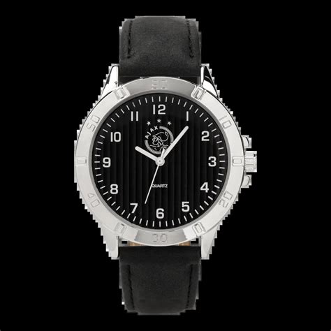 ajax horloge heren zwart zilver official ajax fanshop