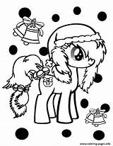 Pony Coloring Christmas Little Pages Bells Printable sketch template