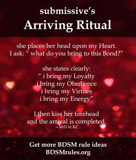 Bdsm Submissives Arriving Ritual