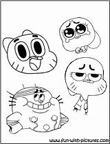 Gumball Coloring Pages Amazing Printable Colouring Family Color Characters Kids Getcolorings Darwin Print sketch template
