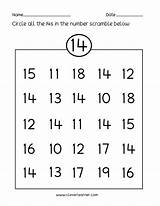 Number Worksheets Identification 14 Printable Counting Fourteen Writing Preschool Activities Kindergarten Practice Check Math 99worksheets sketch template