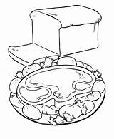 Meat Coloring Pages Getdrawings Bread sketch template