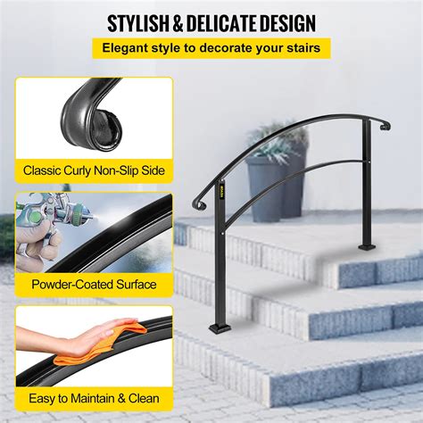 Buy Happybuy Handrails For Outdoor Steps Fit 1 Or 3 Steps Outdoor