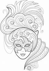 Mask Drawing Face Carnival Women Masks Coloring Pages Beautiful Drawings Choose Board Adult Paintingvalley sketch template