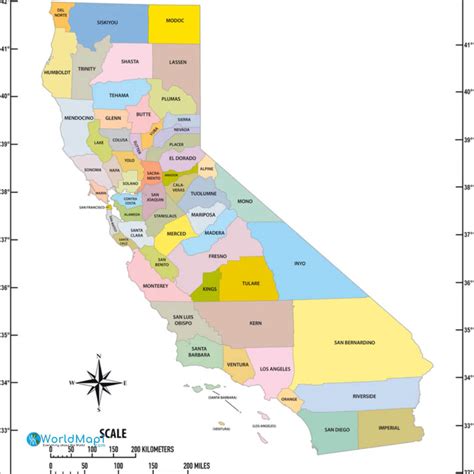 california  printable map