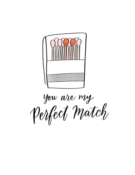 you are my perfect match cute funny illustrated hand lettered etsy