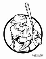 Baseball Printcolorfun Batter sketch template