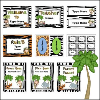 jungle classroom decor editable  vilena hamilton tpt