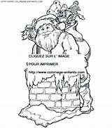 Coloring Claus Chimney Santa Christmas Pages Book sketch template