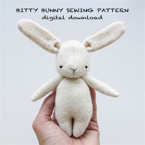 bunny sewing pattern sewing pattern bitty bunny soft toy  pattern
