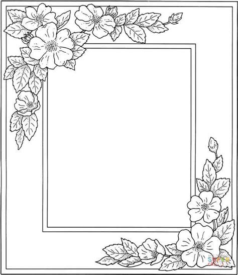 photo frame  flowers coloring page  printable coloring pages