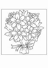 Coloring Flower Pages Bouquet Kids Printable sketch template