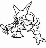 Alakazam Coloring Kadabra Pokemons sketch template