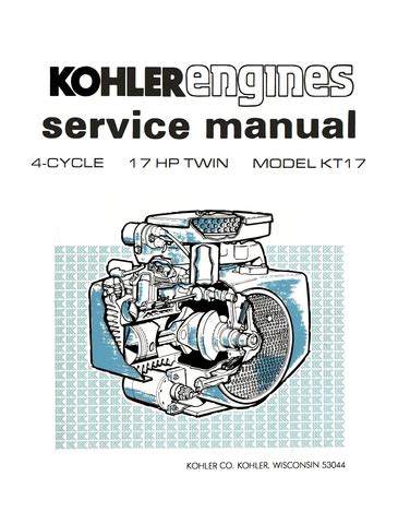 kohler engines  cycle hp twin cylinder model kt service manual