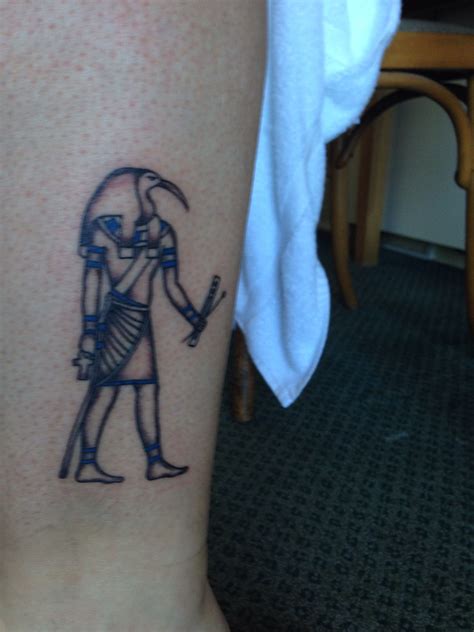 Thoth Tattoo Outside Right Leg Done At Cairns City