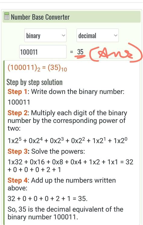 convert binary number   decimal number brainlyin