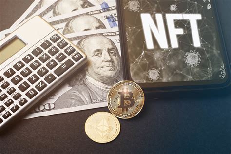 nft   mobile phone screen calculator usd dollar bills bitcoin  ethereum crypto
