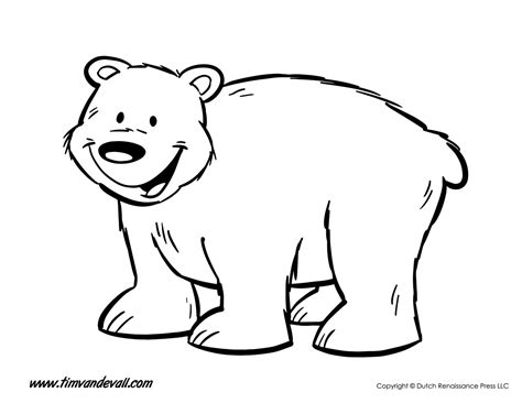 bear coloring page tims printables