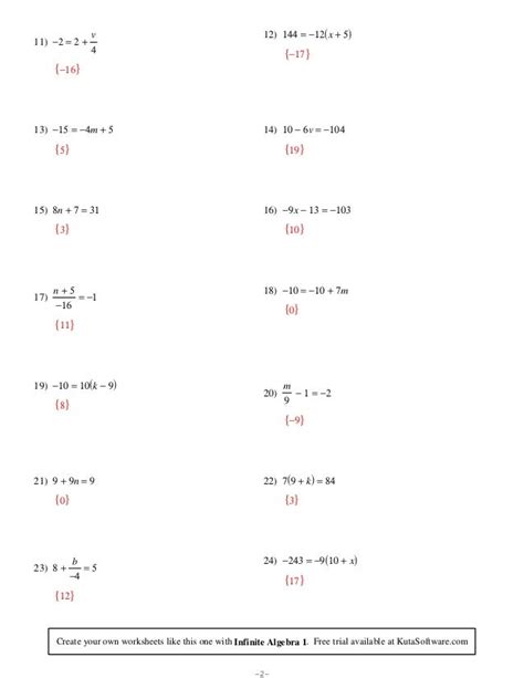 multi step equations  fractions worksheet kuta tessshebaylo