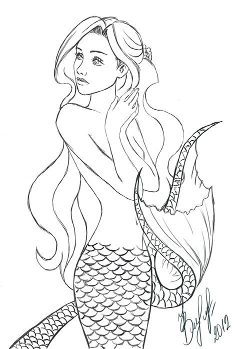 Mermaid Sketch By Lerielos On Deviantart