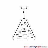 Flask Colouring Sheet Chemistry Coloring Title Sheets sketch template