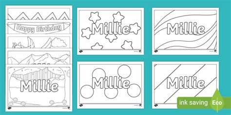 millie  simple colouring activity sheets