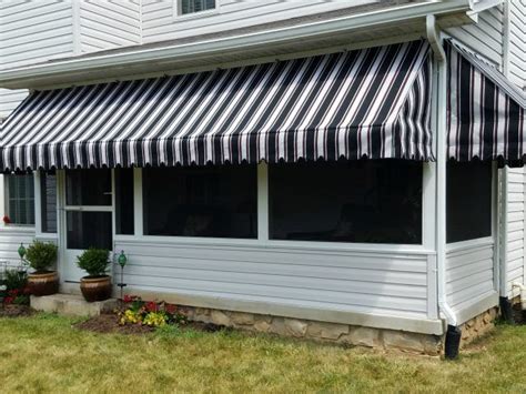 porch awnings   screen room kreiders canvas service  house awnings window awnings