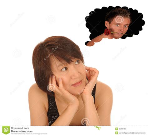 Woman Thinking About Sexy Man Royalty Free Stock