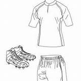 Rugby Coloring Pages Ball Shoes Hellokids Helmet Gloves Equipment sketch template