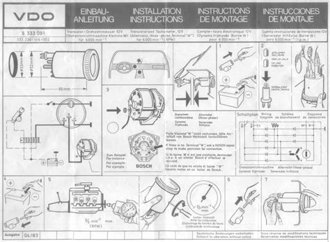 vdo tachometer wiring diagram wiring diagram pictures